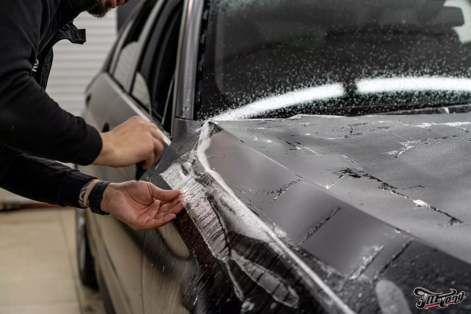 BMW 5. Оклейка в матовый полиуретан